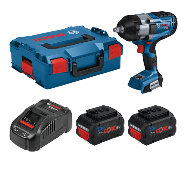 BOSCH 18V BRUSHLESS 2 X 8.0AH 1/2'' IMPACT WRENCH KIT 0615990M65